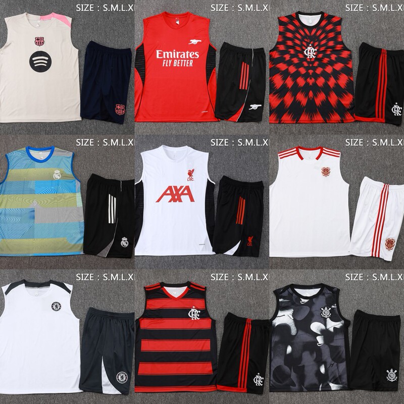 Cross-Border Wholesale 25-26 Liverpool, Barcelona, Manchester United, Real Madrid, Inter Milan, Flamengo Club Sports Vest Set
