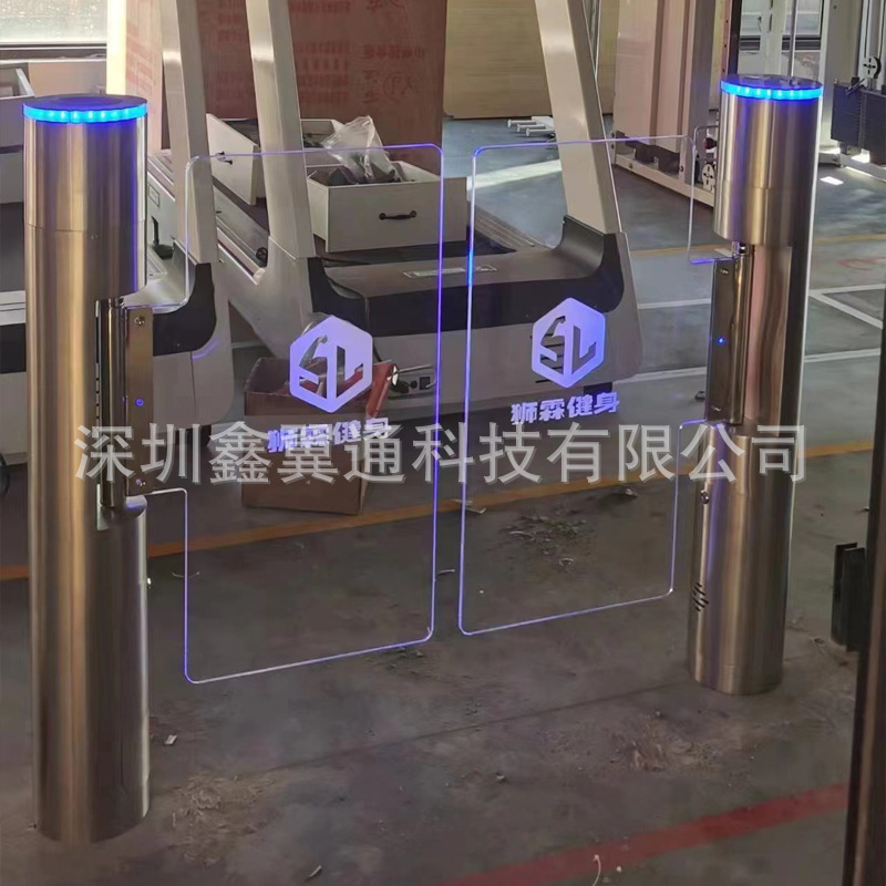 企业办公楼圆柱刷卡摆闸人脸识别速通门方行闸机钉钉考勤门禁系统