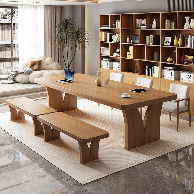 Living Room Solid Wood Large Board Long Table Creative Desk Home Office Desk Workbench Reading Learning Writing Table Log