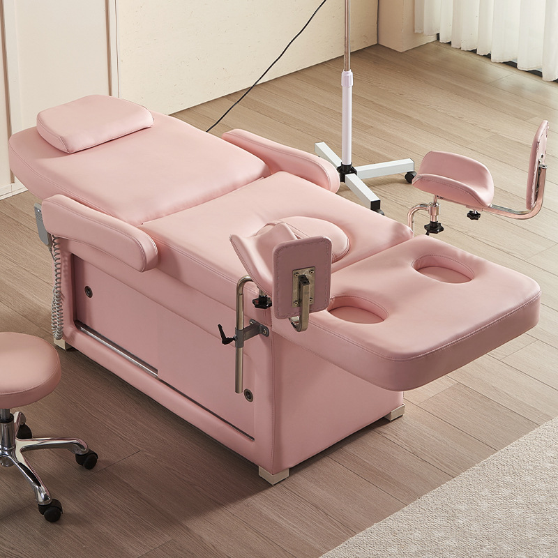Cama de examen ginecológico atención privada aborto elevación eléctrica cama de belleza confinamiento multifuncional operación ambulatoria cama de lavado