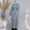 Light gray cardigan+inside+two crystal chains