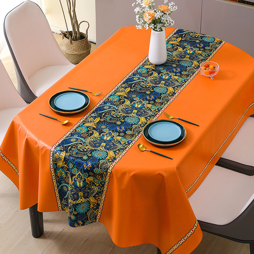 A round tablecloth made of waterproof, oilproof, and heat-resistant PVC, suitable for tables, dining tables, and tea tables, with one piece for wholesale.