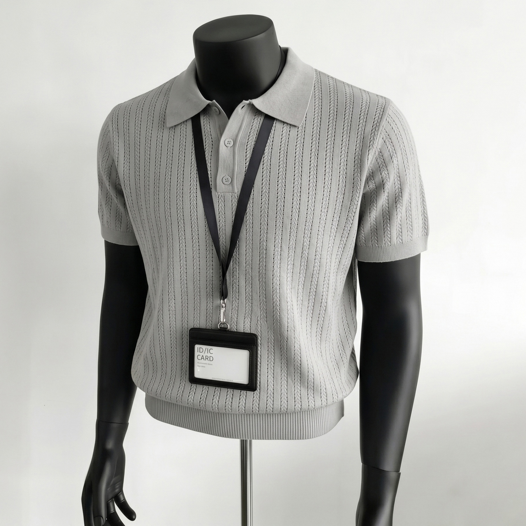 Polo camiseta de punto camiseta de manga corta camiseta de hombre con solapa viejo estilo de negocios texturas de hielo verano fábrica transfronteriza al por mayor