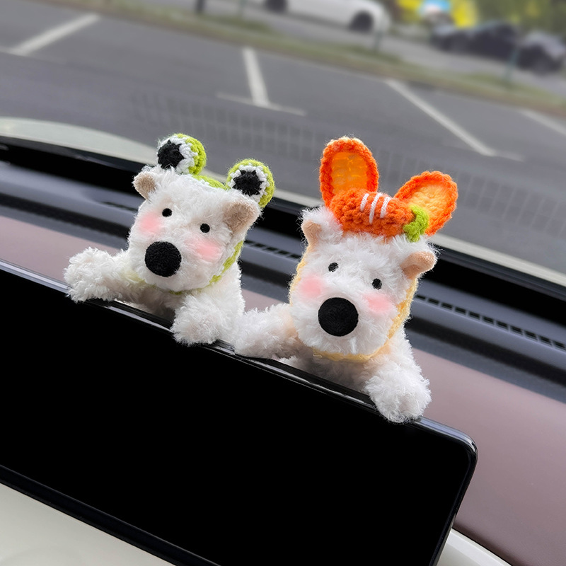 Decoración de coche de West Highland, accesorios de coche, pantalla de control central, muñeca de fiesta, pantalla de visualización de cachorro, linda decoración de pantalla