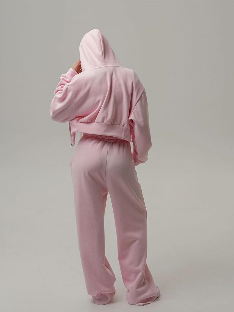 Casual Women's Hooded Sweatshirt With Zipper And Drawstring_voghion.com
