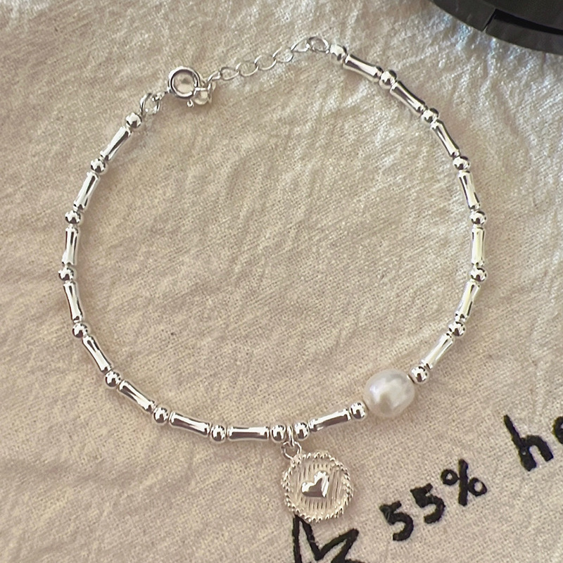 Korean-style Niche Design Bamboo Love Pearl Bracelet Women's Ins Style Cold Style Fashion Personality All-match High-end Sense