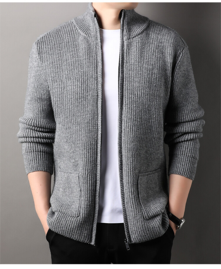 Suéter nuevo comercio exterior hombre de punto cardigan de mediana edad suelto simple de manga larga otoño invierno tendencia suéter de hombre