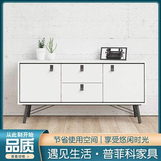 厂家供应现代简约带门落地两层储物收纳柜客厅房间置物架玄关柜