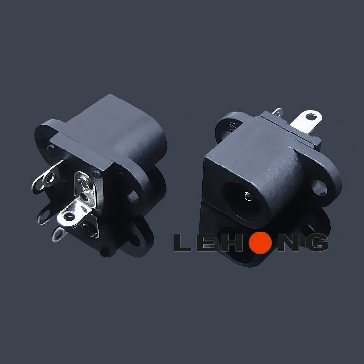 DC-017-20全铜3A电流/黑色底板耐高温/ DC电源插座/直流DC插座