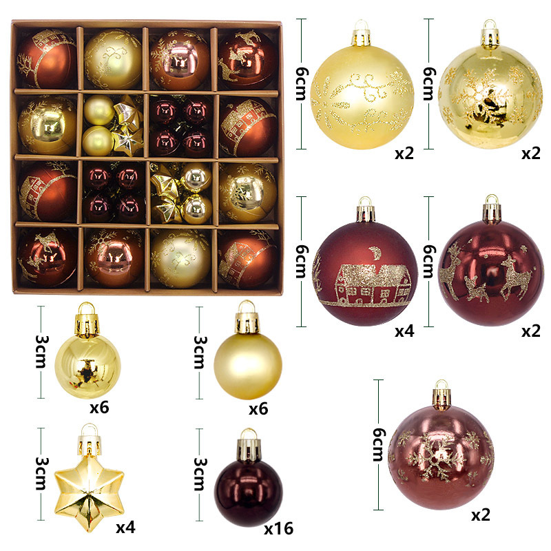 Juego de Esferas Navideñas Decorativas de Plástico para Navidades
