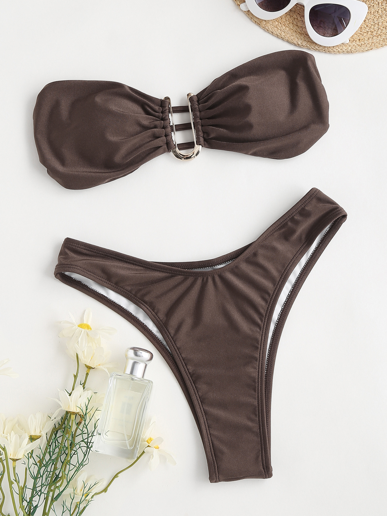 84g Weight Sexy Feel Of Sensation Briefs Panties Style Nylon Fabric Type 2 Piece Set Quantity Swimming Pool Occasion Solid Color Pattern Demi Cup Bra Cup Women'S Gender Women's Solid Color 2 Piece Set Bikinis 1
