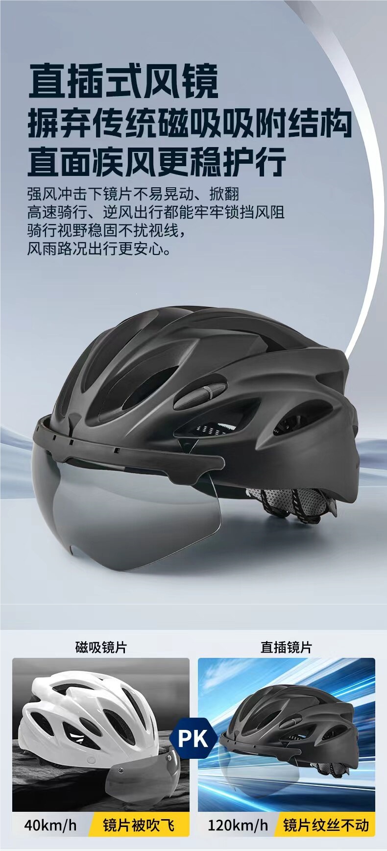 Summer ultra-light delivery rider helmet, one-piece snap-on helmet with high-definition goggles, other