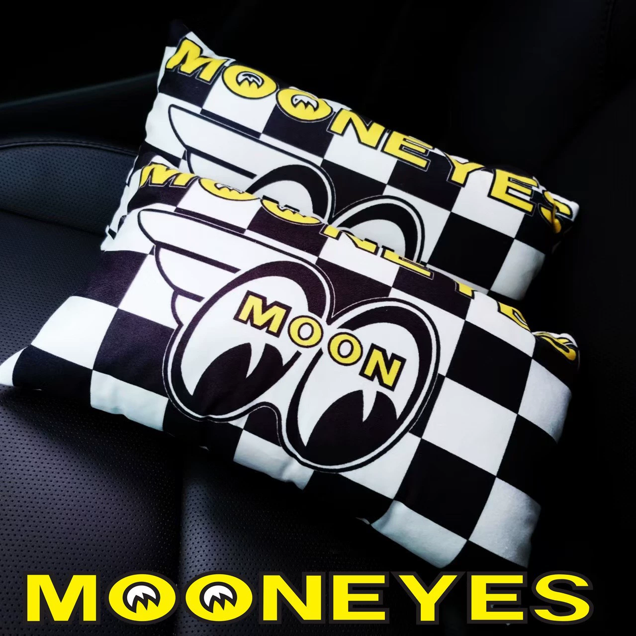 Mooneyes Лунный глаз тренд подголовник подушка для шеи подушка JDM сиденье подушка высокого класса удобный автомобиль подголовник