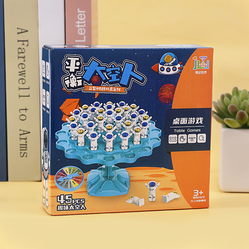 Los juguetes educativos para niños del astronauta del árbol de equilibrio se centran en el pensamiento lógico juego de mesa interactivo entre padres e hijos Jenga