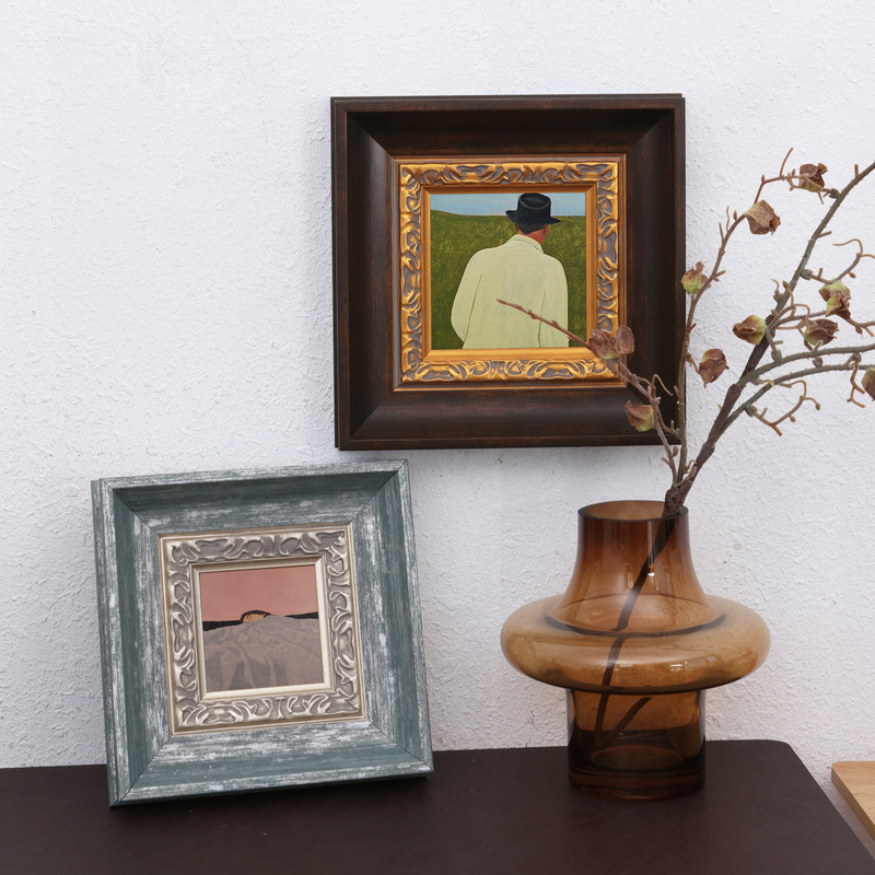 Retro Light Luxury Photo Frame, Wide-Edged Picture Frame, Wall-Mounted Decorative Painting Frame, High-End Picture Frame, Home Decor Item