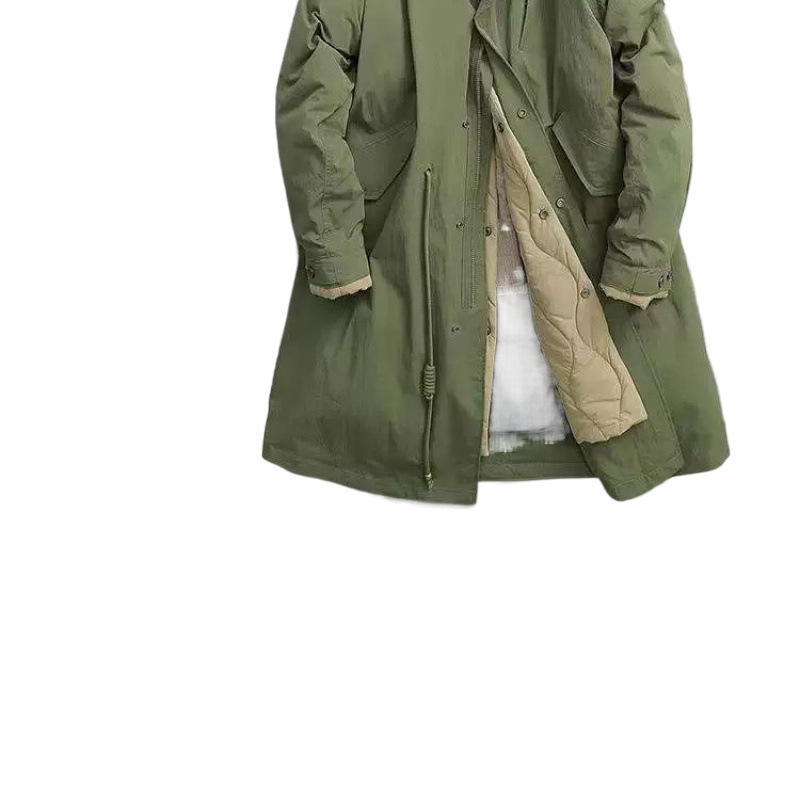 冬の日本系レトロな偽の2つの内胆式の立襟の長いタイプの綿の服の男性のオーバーコートの軍のコート