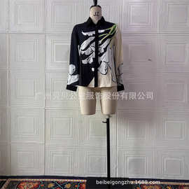 2025外贸厂家新款印花衬衫上衣女时尚显瘦女装