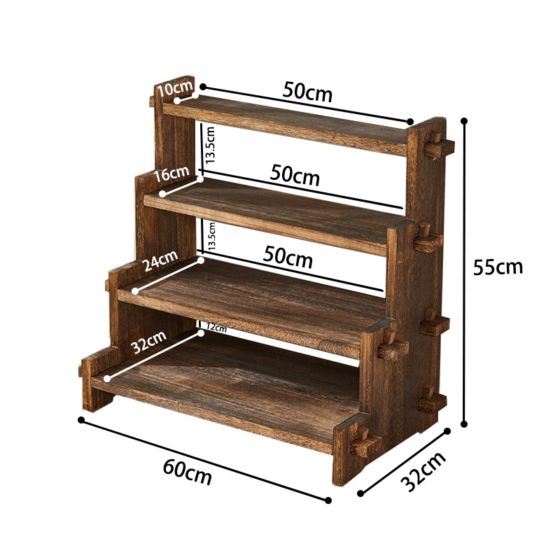 Multilayer tea set, teapot, tea cup from natural wood, storage system
