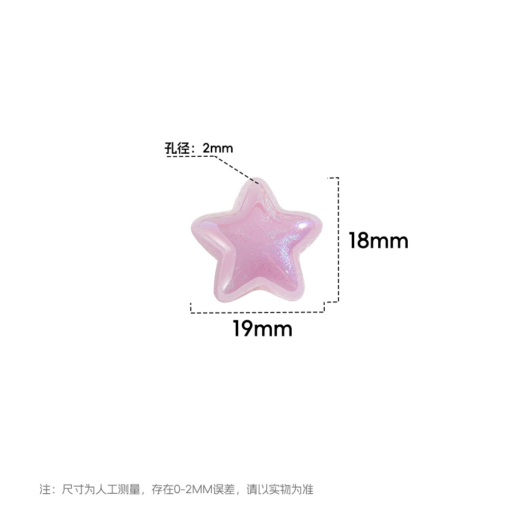 Heidi luz ultravioleta cambio de color estrella de cinco puntas con cuentas Diy cadena de teléfono móvil llavero accesorios de joyería modelo mixto lote suelto