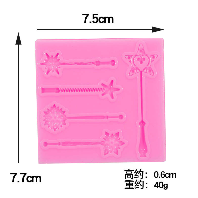 Hada varita mágica Navidad copo de nieve vestido hasta silicona molde Flip azúcar chocolate hornear pastel Decoración Accesorios molde