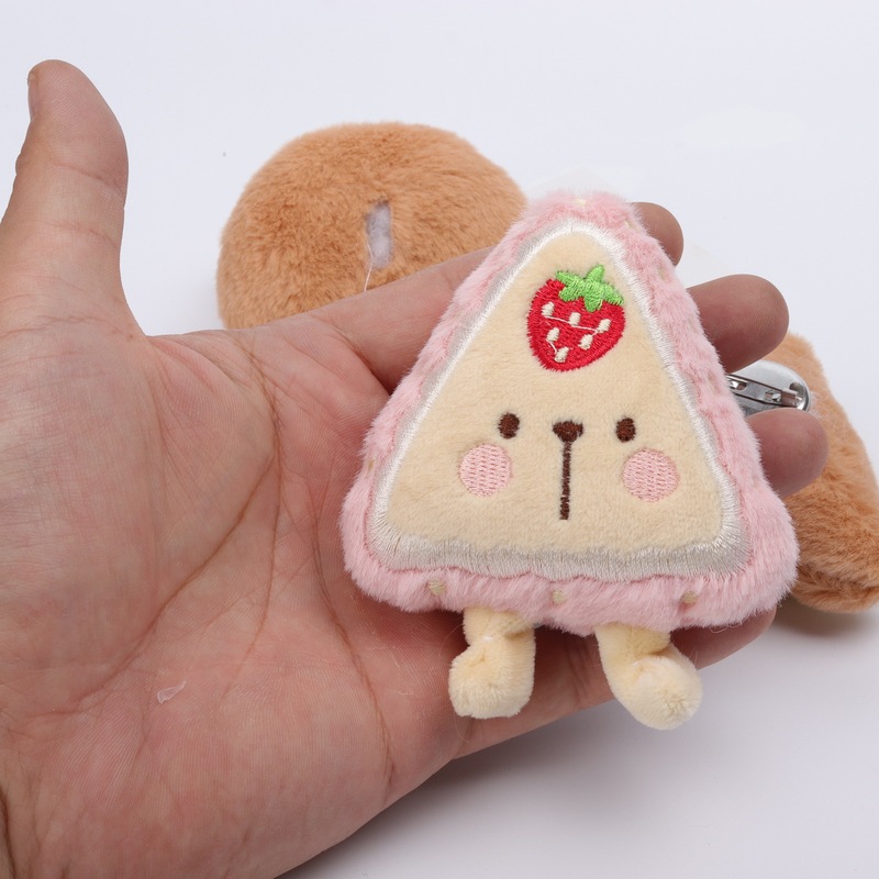 漫画ぬいぐるみシミュレーション食品ドリアンピザイチゴピザ形状ブローチスクールバッグ装飾人形ペンダントジュエリー|undefined