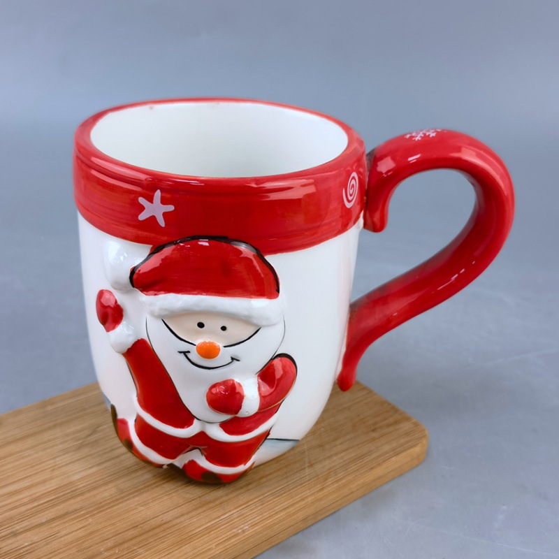 Navidad creativa transfronteriza atmósfera cerámica de oro tazas de Santa Claus tazas de Navidad artesanías cerámicas