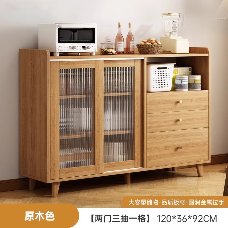 Fly Sandalwood al por mayor armario de té contra la pared en un armario de cocina doméstica japonés sala de estar almacenar armario de madera sólida