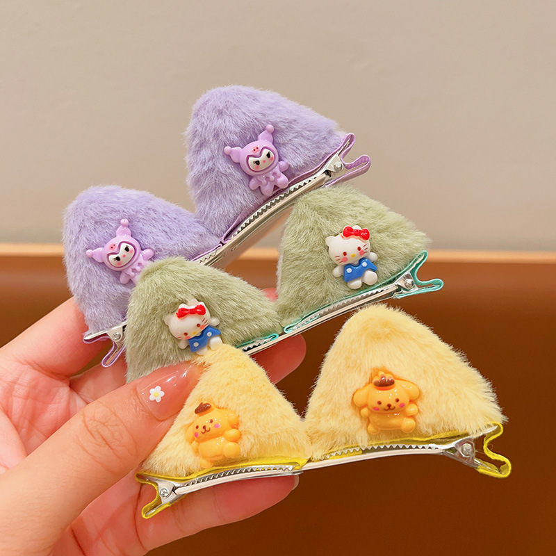 Horquilla de felpa para niños para niñas lindo clip de oreja de gato tridimensional horquilla de bebé niña flequillo lateral clip accesorios para el cabello