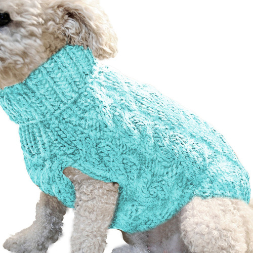 Pet Dog Sweater Fashion Autumn Winter New Pet Clothes Solid Color Cable Knit Warm Clothing Comfortable
