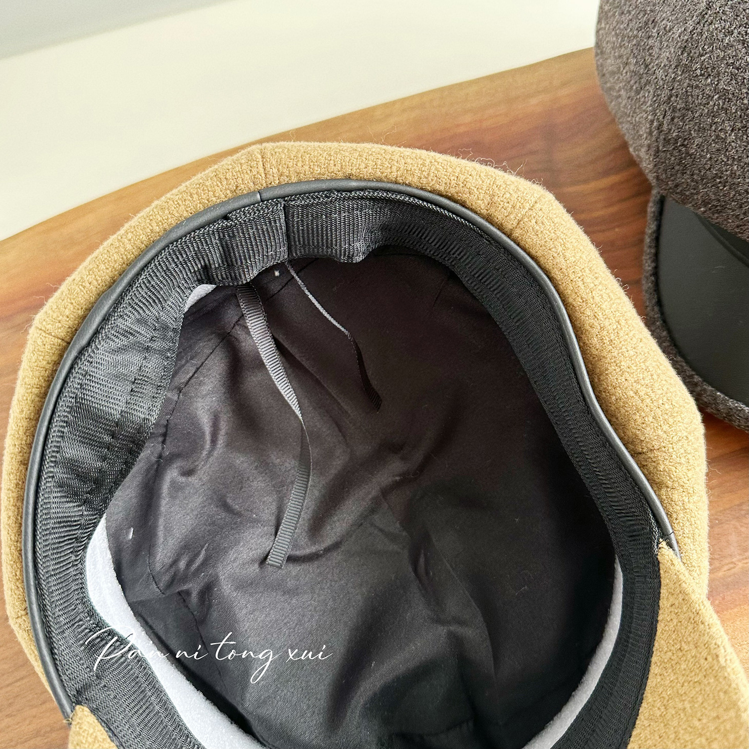 Chapeau octogonal unisexe en cuir PU épissé en laine pour femme, couleur unie, automne-hiver, vintage, chapeau d'artiste, chapeau chaud d'hiver_voghion.com