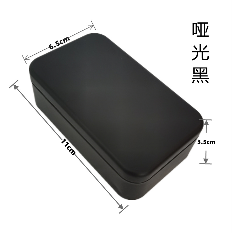 Caja de hojalata para té, caja de almacenamiento pequeña de hierro, caja de té cepillada, caja para cartas de juego, almacenamiento y organización image 10