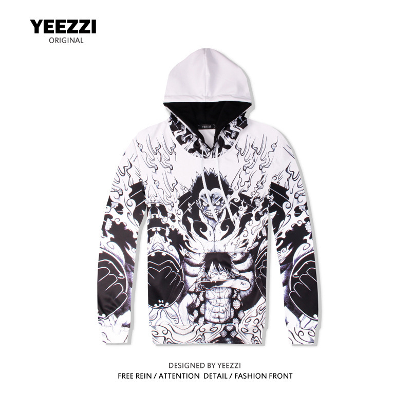 American-Style Printed Hooded Sweatshirt Casual Comic Hoodie Cross-Border Trendy Brand Digital New Street Skull Venom Trend