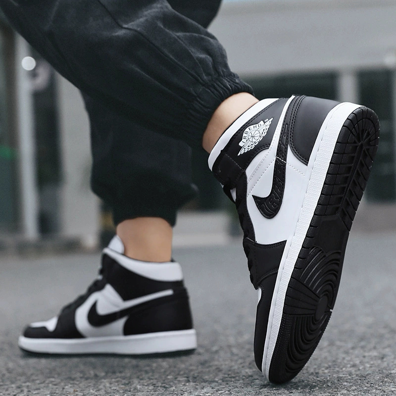 Aj Men's Shoes Summer High-Top Basketball Shoes Air Force One Reverse Panda Aj1 Casual Sports Sneakers Dunk Women's Shoes