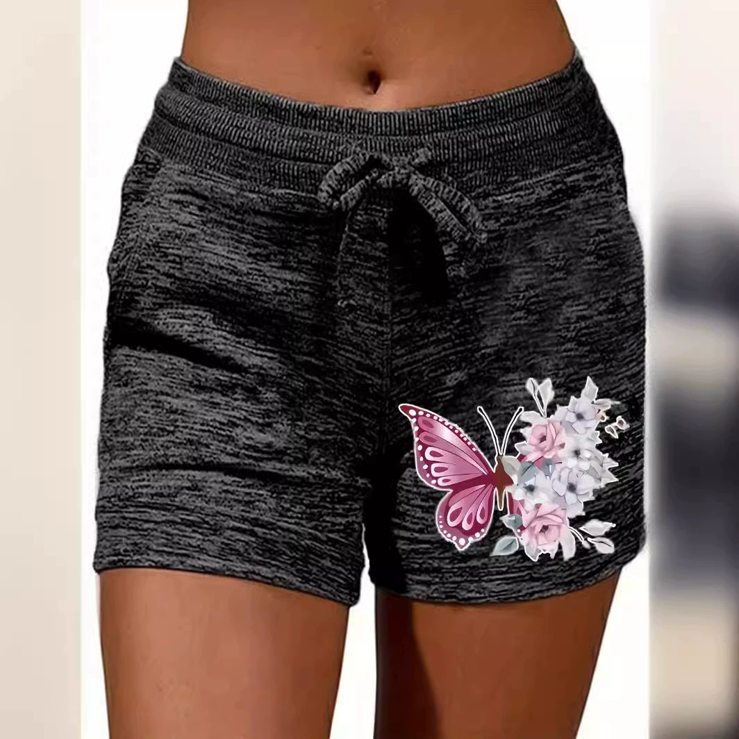 Шорты с принтом женские европейские и американские трансграничные свободные пляжные шорты женские