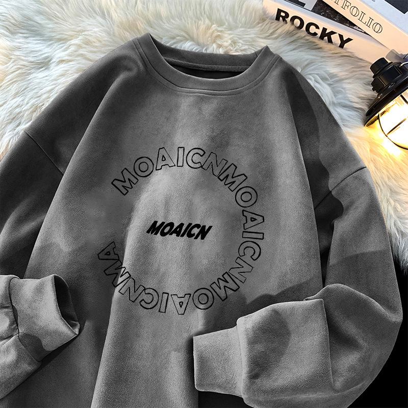 Замшевая толстовка темно -серая [C509]