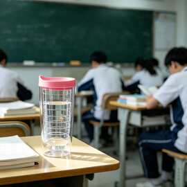 防漏便携双层塑料咖啡杯透明螺纹内胆吸管杯食品级耐高温办公饮水