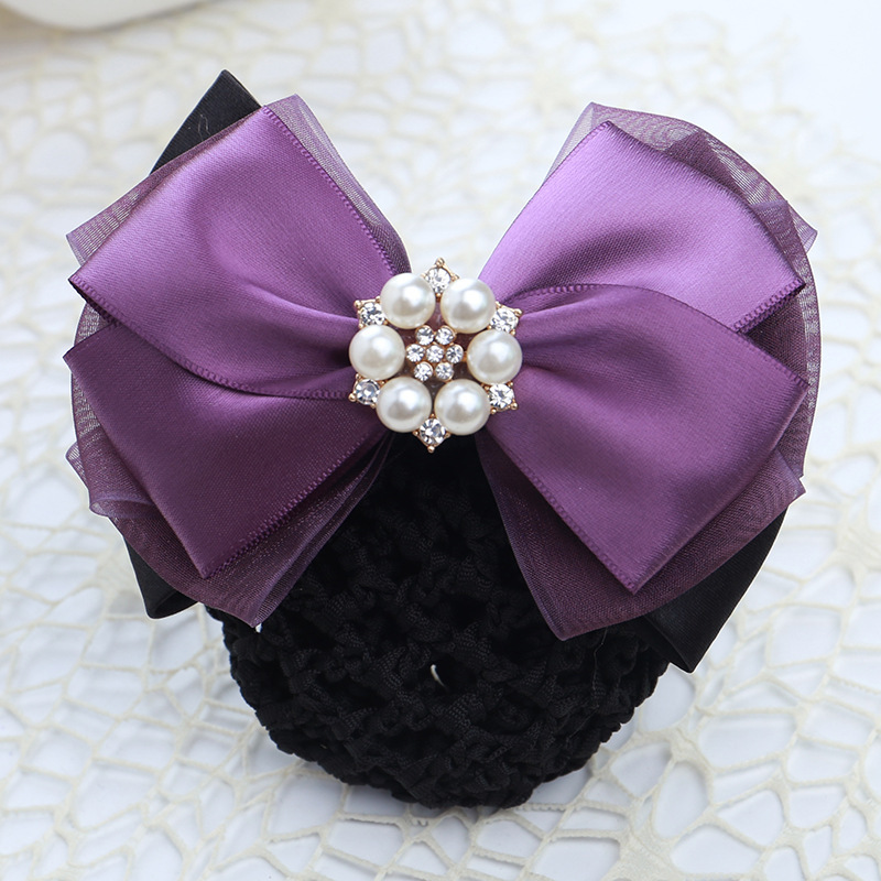 Professional Hairnet for Women, Suitable for Flight Attendants, High-End Bank Employees, Nurses, and Service Staff, for Work Hair Styling with Bow