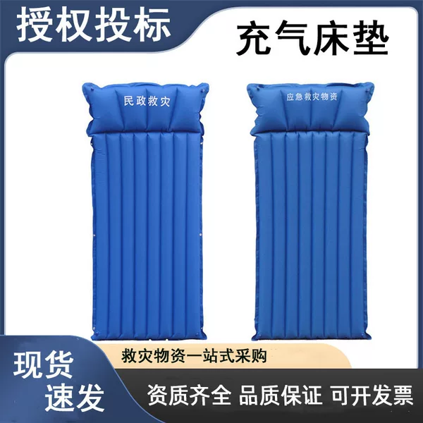 Oxford Cloth Foldable Mobile Inflatable Mattress Tpu Civil Disaster Relief Air Mattress Air Column Type Single Moisture-Proof Mat