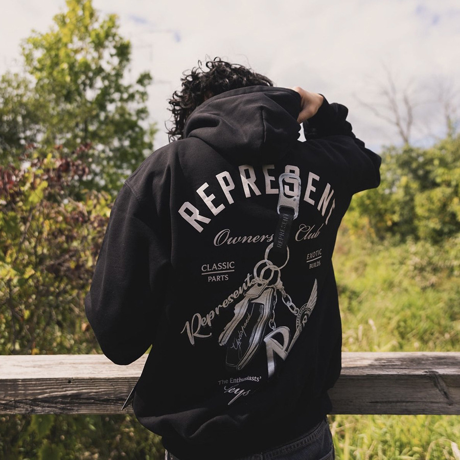 Autumn and Winter Represent American Retro High Street Car Key Ring Trendyy Loose Hoodie Sweatshirt Trendyy Brand Ins