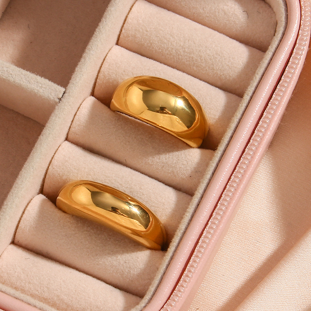 Simple Style Solid Color Stainless Steel Rings Metal Stainless Steel Rings