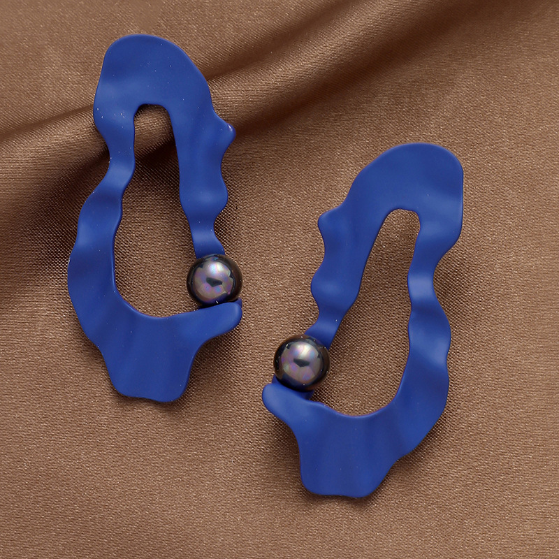 Boucles D&#39;oreilles Géométriques Bleues De Mode Klein Boucles D&#39;oreilles En Alliage En Gros display picture 6