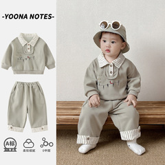 幼児服、秋服セット、新作子供服、ベビー子供服、春秋の分割ツーピースセット