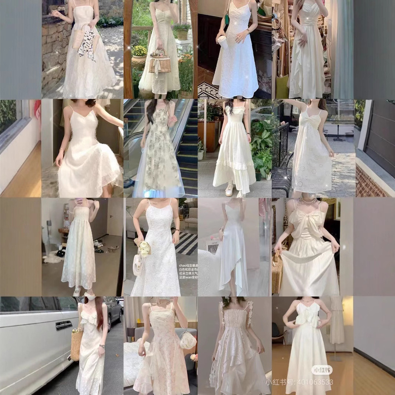13ラインの新しい夏の韓国風ロングスカート花柄サスペンダードレス小さな新鮮なスカート婦人服卸売供給|undefined