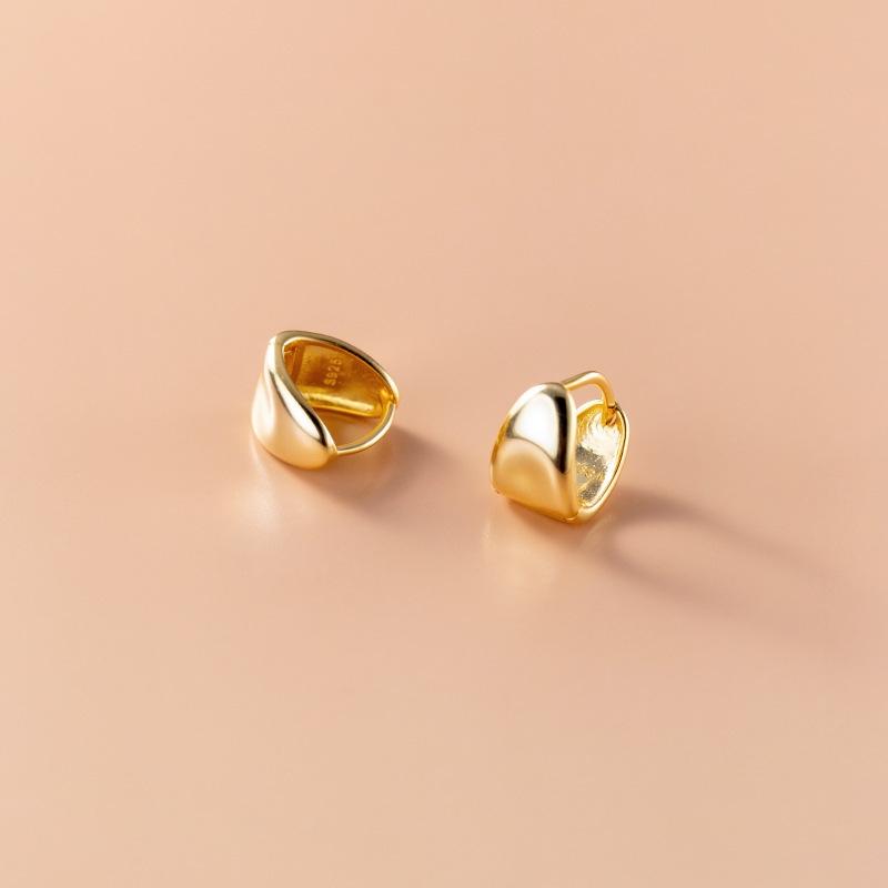 Eloch s925 plata esterlina diseño triangular de geometría elíptico arco brillante pendientes personales G9358