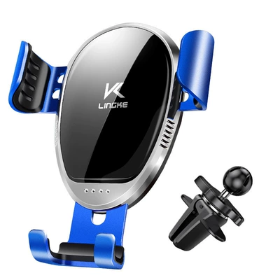Car phone holder, outlet gravity sensing car mobile - blue-small-speaker-clip