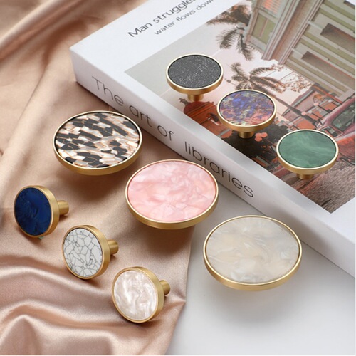Cabinet door golden handle copper brushed simple American cabinet drawer brass light luxury wardrobe door handle wine cabinet