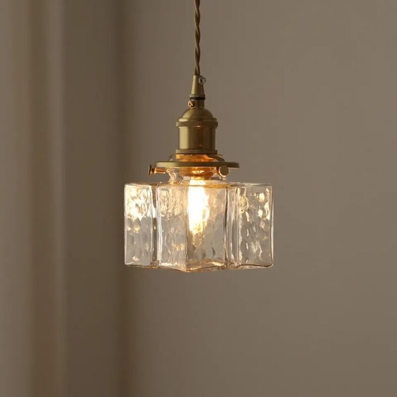 Japanese Retro Brass Glass Chandelier Nordic Homestay Restaurant Bar Bedroom Bedside Entrance Hallway Internet Celebrant Lamps