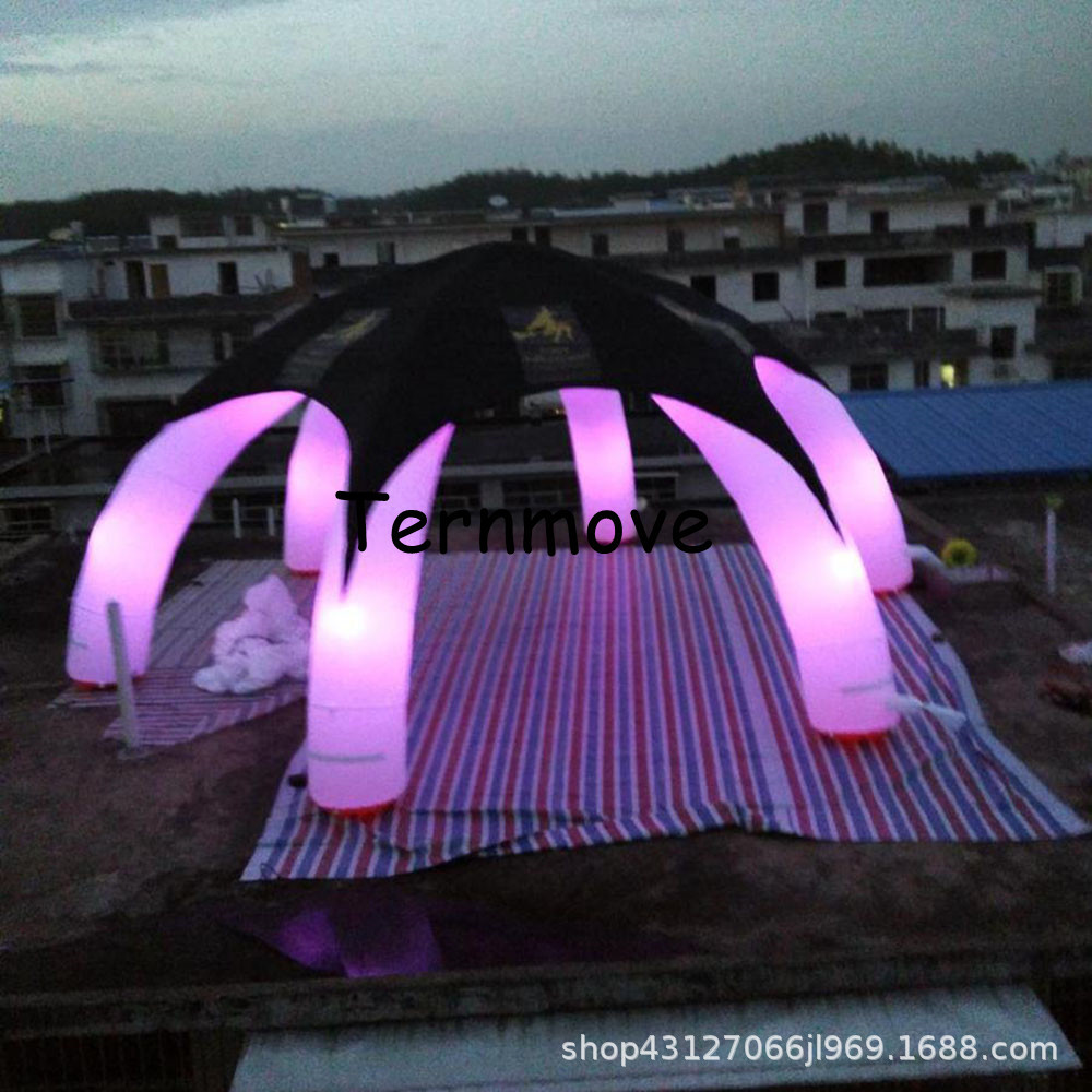 户外led充气遮阳帐篷便携式汽车帐篷充气蜘蛛四角广告发光帐篷