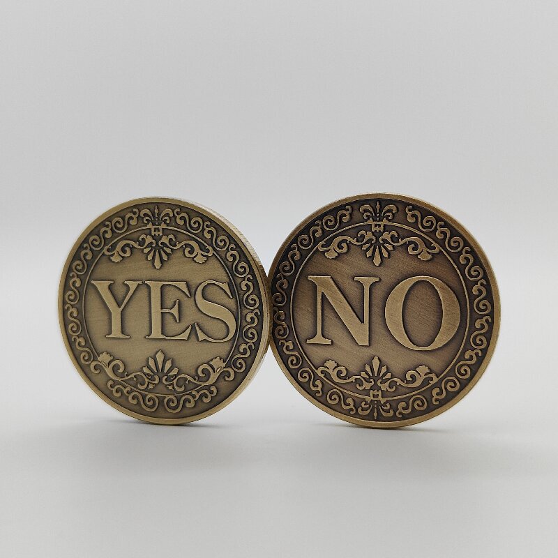 Yes No Decision Coin Magic Coin Collection Good Luck Retro Bronze Wishing Lucky Coin American Coin