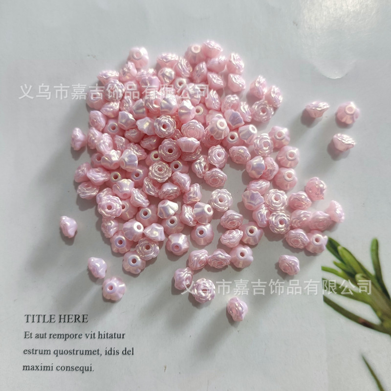 Luz nocturna brillante dorada rosa mini camellia acrílico diy cuentas hechas a mano al por mayor explosión de sonido
